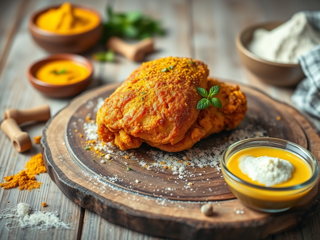 Pollo Frito Crujiente con&nbsp;curcuma